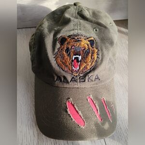Arctic Circle Alaska Baseball Cap Hat Grizzly Bear OSFM Green Cotton